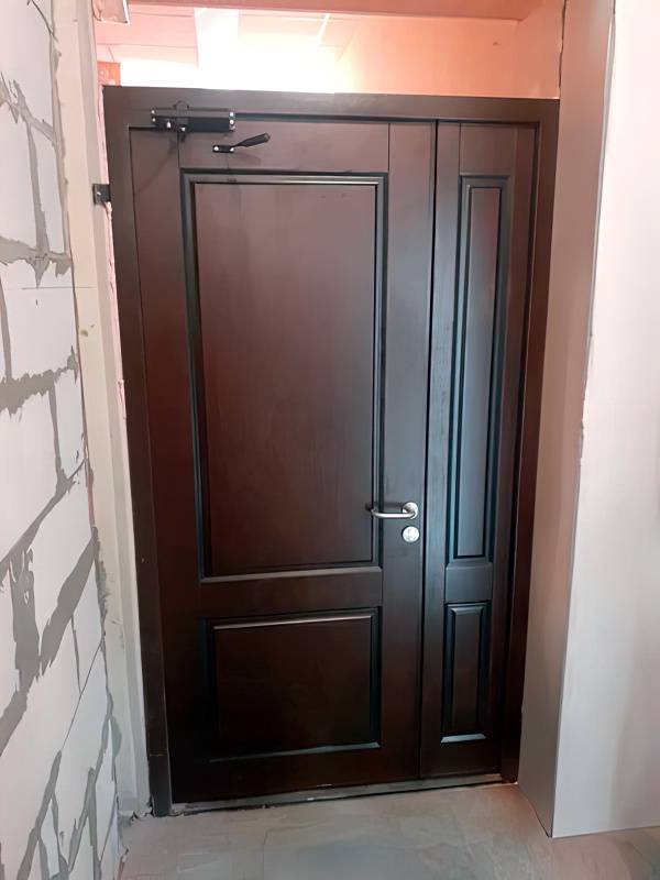 Полуторная МДФ дверь, вид изнутри (г. Реутов, ул. Гагарина, 33)